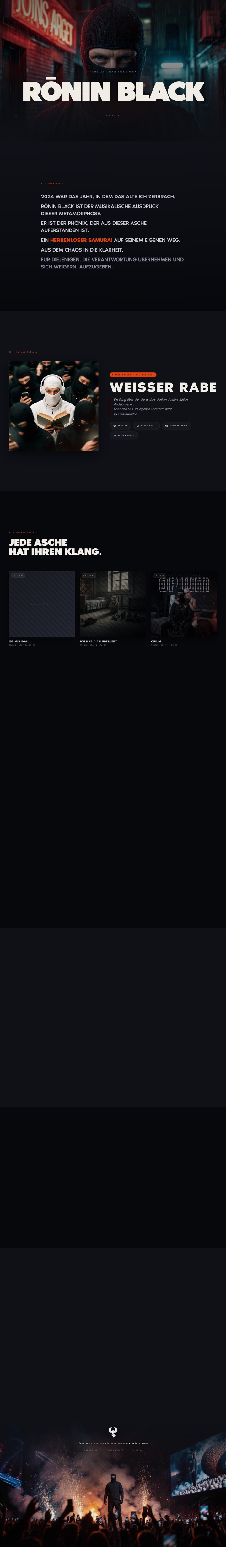 Vorschau der RŌNIN BLACK Webseite